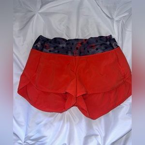 RARE red lulu shorts 2.5 inch